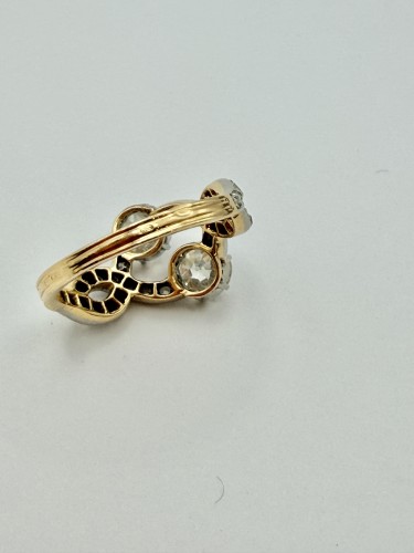 "toi Et Moi" Ring, Gold, Platinum, And Diamonds  - Antique Jewellery Style Art nouveau