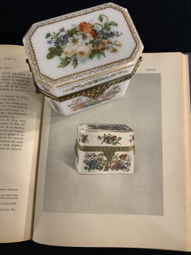 Antiquités - Coffret en opaline par Jean François Robert- Baccarat