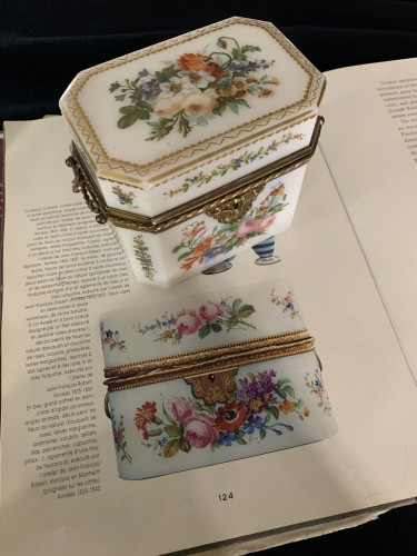 Antiquités - Coffret en opaline par Jean François Robert- Baccarat