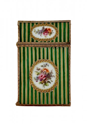 Nécessaire à secrets en or et porcelaine du XVIIIe siècle, Miniature par Campana