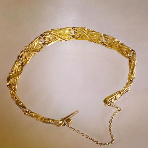 Bracelet Art-Nouveau en or et diamants - Bijouterie, Joaillerie Style Art nouveau