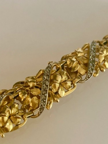 Bracelet Art-Nouveau en or et diamants - SeblAntic