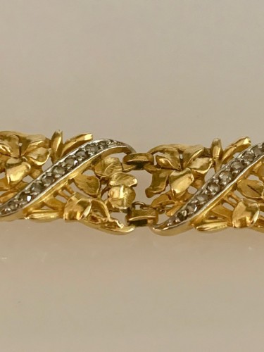 Bracelet Art-Nouveau en or et diamants - Art nouveau