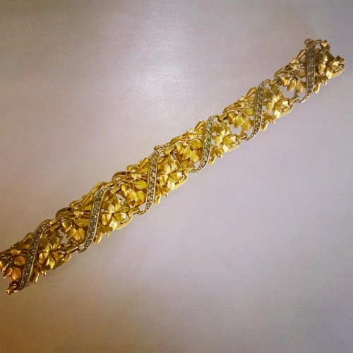 Art nouveau - Bracelet Art-Nouveau en or et diamants