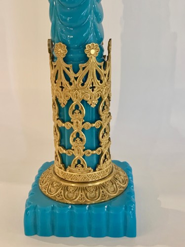 Flacon à eau de Mélisse en opaline et bronze doré - SeblAntic