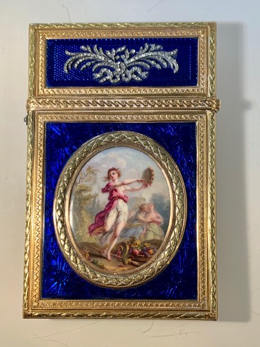 Carnet de Bal dit étui à tablettes en or, émail et diamants - Objects of Vertu Style Louis XVI