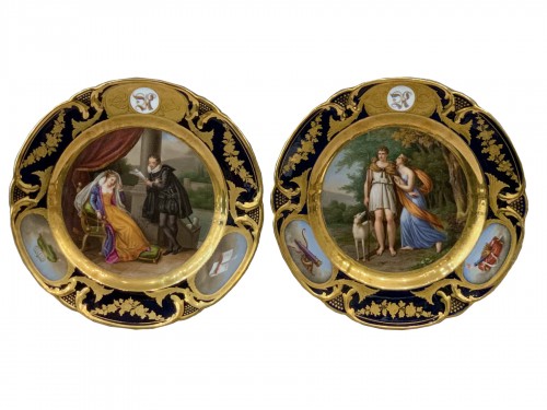 Assiettes en porcelaine de Paris par Rihouet et Schoelcher