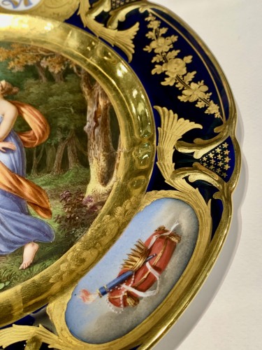 Pair of plates in Paris porcelain. by Rihouet and Schoelcher - 