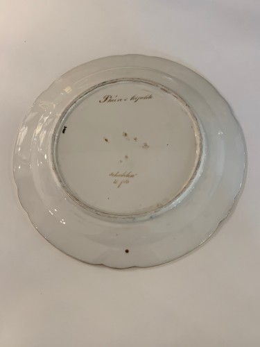 19th century - Pair of plates in Paris porcelain. by Rihouet and Schoelcher