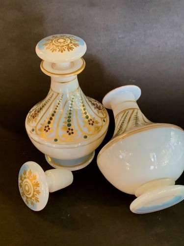 Opaline charles X period perfume bottles - Glass & Crystal Style Restauration - Charles X