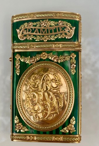 Objets de Vitrine  - Carnet de Bal en or et émail d'époque Louis XVI