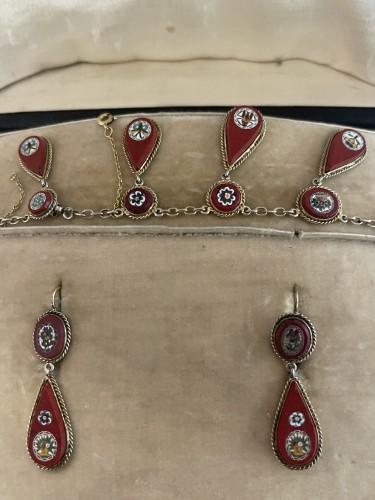 Parure en micro-mosaïque dans son écrin - SeblAntic