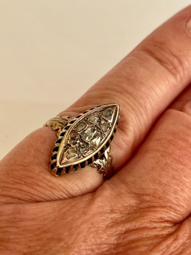 Bague marquise du XVIIIe siècle - SeblAntic