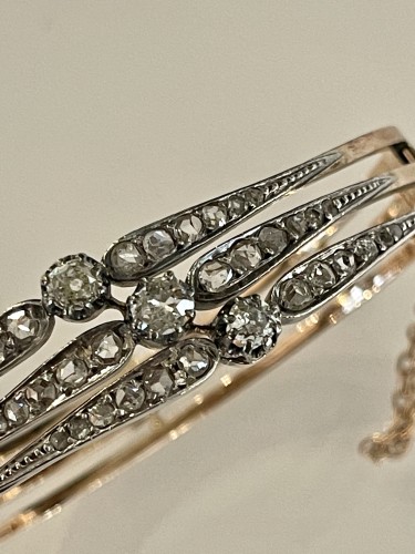 Napoleon III Gold Triple Bangle Bracelet - Antique Jewellery Style Napoléon III