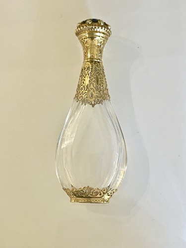 Antiquités - Scent Permume bottle In Crystal, Gold, Pearls And Lapis Lazuli