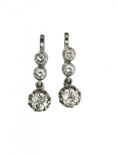 Pair Of Platinum And Diamond Earrings