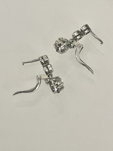 Antique Jewellery  - Pair Of Platinum And Diamond Earrings