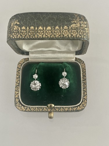 Antique Jewellery  - Old Cut Gold And Diamond earrings