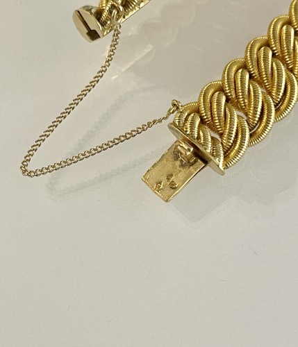 XIXe siècle - Bracelet "Passementerie" en or Napoléon III