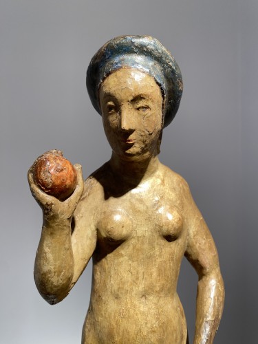 Ève au Bonnet Bleu - Allemagne, début du XVIe siècle - Sculpture Style Renaissance