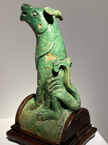 Antiquités - Tuile de chien-loup - Chine, dynastie Ming 1368-1644