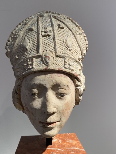 Young Bishop, France ca 1500 - Sculpture Style Renaissance