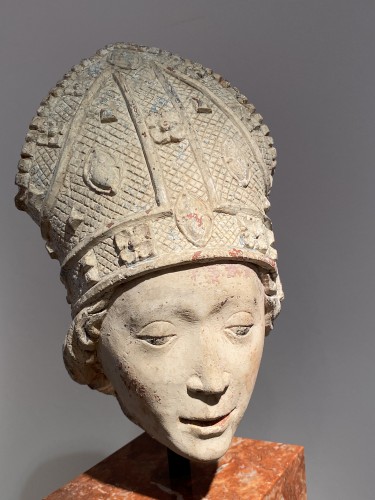 Antiquités - Jeune Évêque, France vers 1500