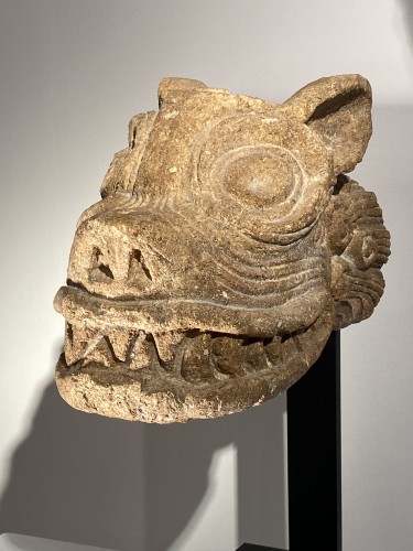 11th to 15th century - Romanesque Head of a Monster, United Kingdom 12th century