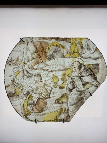 Antiquités - Les tentations de saint Antoine, rondeau - Pays-Bas vers 1520