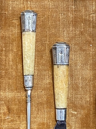 Travel Cutlery Set (Netherlands, 17th century) - Antique Silver Style Louis XIV