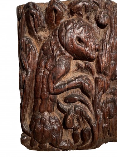 Monster panel, Spain circa 1400 - Sculpture Style Middle age