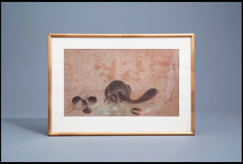Écureuil avec de la nourriture - Japon XIXe siècle - Arts d