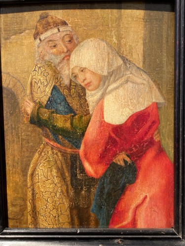 Anne et Joachim à la Porte Dorée - Flandres? XVIe siècle - Tableaux et dessins Style Renaissance