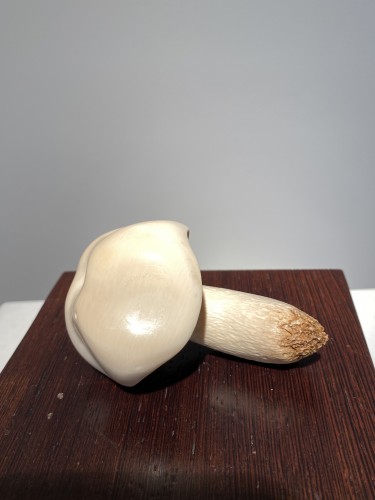 Antiquités - Champignon sculpté en défense de mammouth, Sibérie XXe siècle