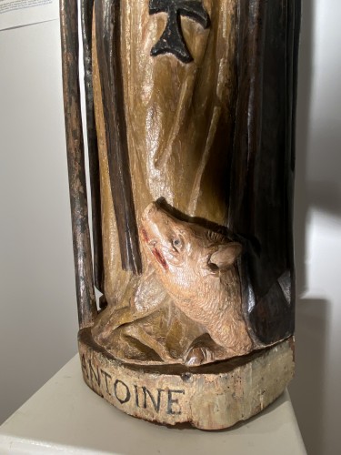 Saint Anthony the Abbot, France 16th century - Religious Antiques Style Renaissance