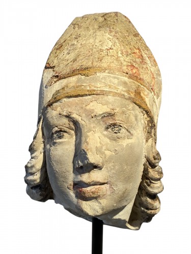 Head of a young bishop, France 15th century