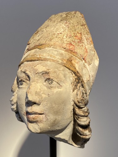 Head of a young bishop, France 15th century - Religious Antiques Style Renaissance