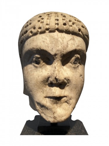 Marble head of Man, Southern Italy 12th century