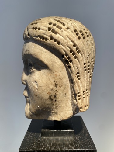 Marble head of Man, Southern Italy 12th century - 