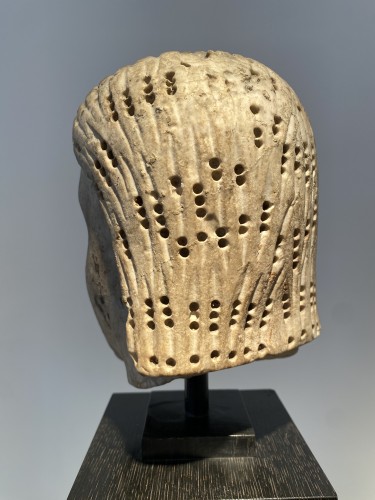 11th to 15th century - Marble head of Man, Southern Italy 12th century