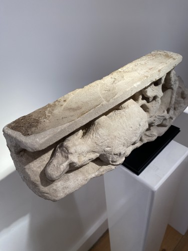 Crouching Monster Frieze Fragment, France circa 1400 - Middle age