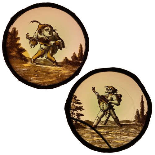 Deux musiciens grotesques, France XVIIe siècle