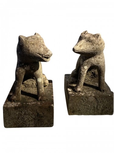 Deux kitsune - Japon, fin de l'époque Edo 1800-1850