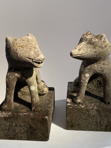 XIXe siècle - Deux kitsune - Japon, fin de l'époque Edo 1800-1850