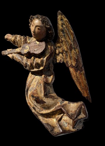 <= 16th century - Angel playing the vielle, Flanders 16th century