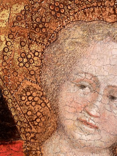 Antiquités - Madonna with Child and Goldfinch, Italy first half of 14th century