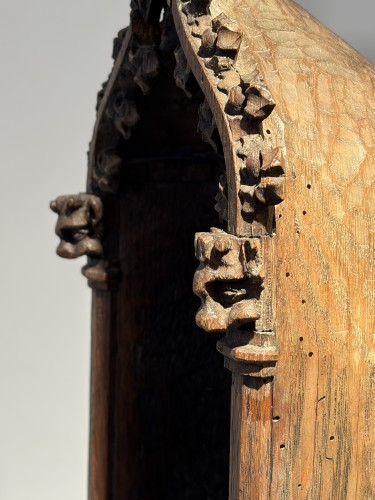 Antiquités - Niche en Chêne, Flandre XVe siècle