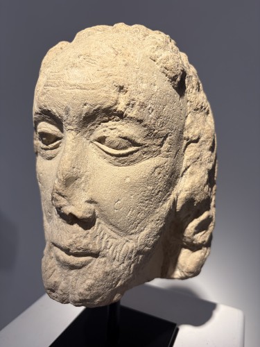 Art sacré, objets religieux  - Tête d'un homme Saint, France circa 1450