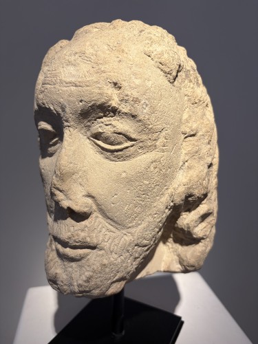 Tête d'un homme Saint, France circa 1450 - Seghers & Pang Fine Arts