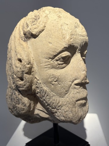 Antiquités - Tête d'un homme Saint, France circa 1450